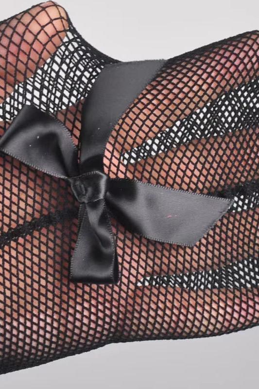 Sexy Lingerie Sexy Fishnet Stockings Women'S Sexy Fishnet Tights Cuban Back Line with Bow Mesh Pantyhose Female Sexy Hosiery
