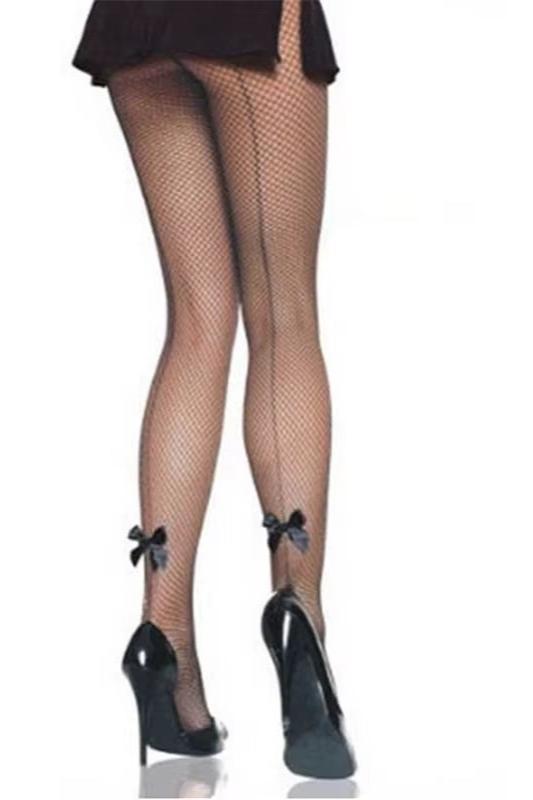 Sexy Lingerie Sexy Fishnet Stockings Women'S Sexy Fishnet Tights Cuban Back Line with Bow Mesh Pantyhose Female Sexy Hosiery