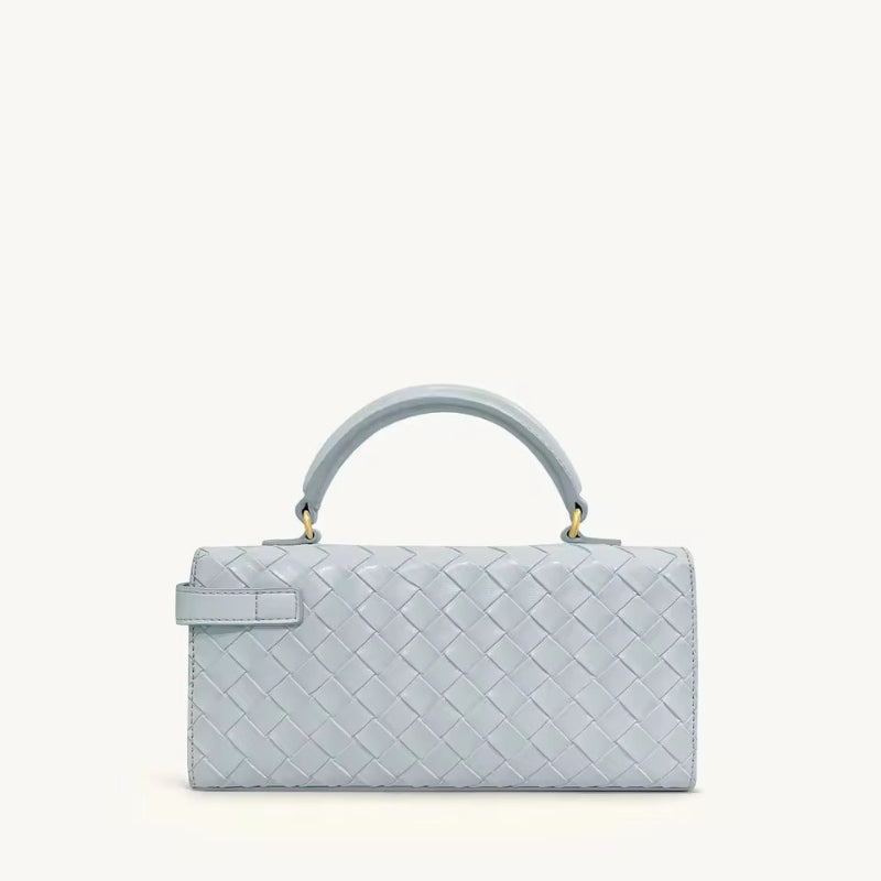 Trendy sustainable crossbody purse in pastel blue vegan leather
