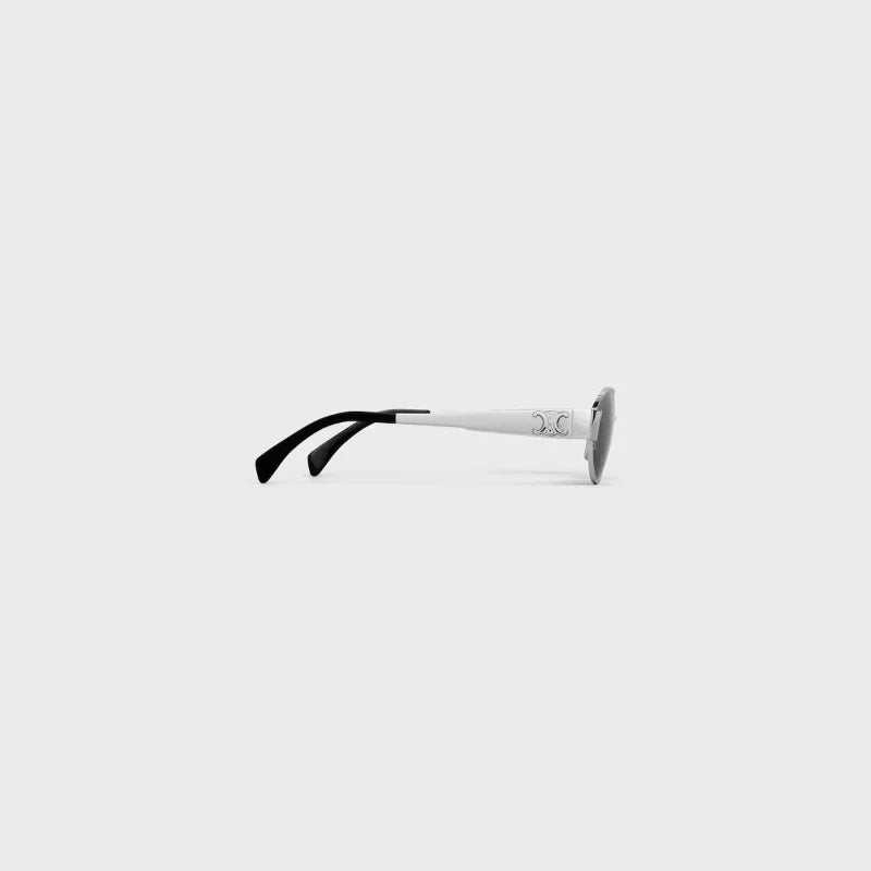Ceylie Arc silver sunglasses for women – luxury oval metal frame, 2025 fashion accessory trend