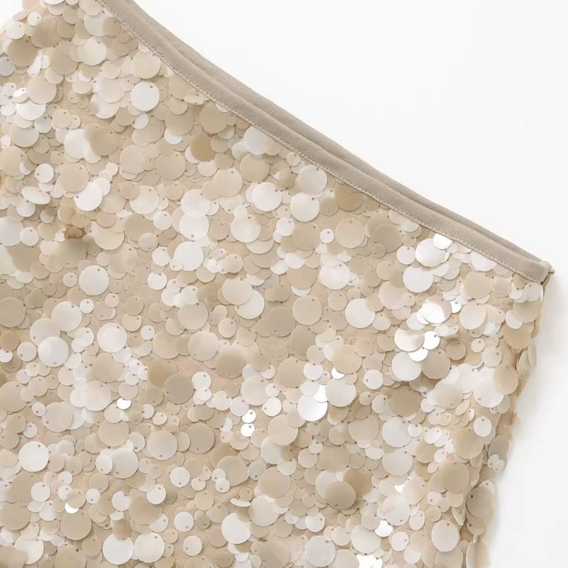 Short sequin skirt with zipper – perfect for weddings, New Year’s Eve, and celebrations