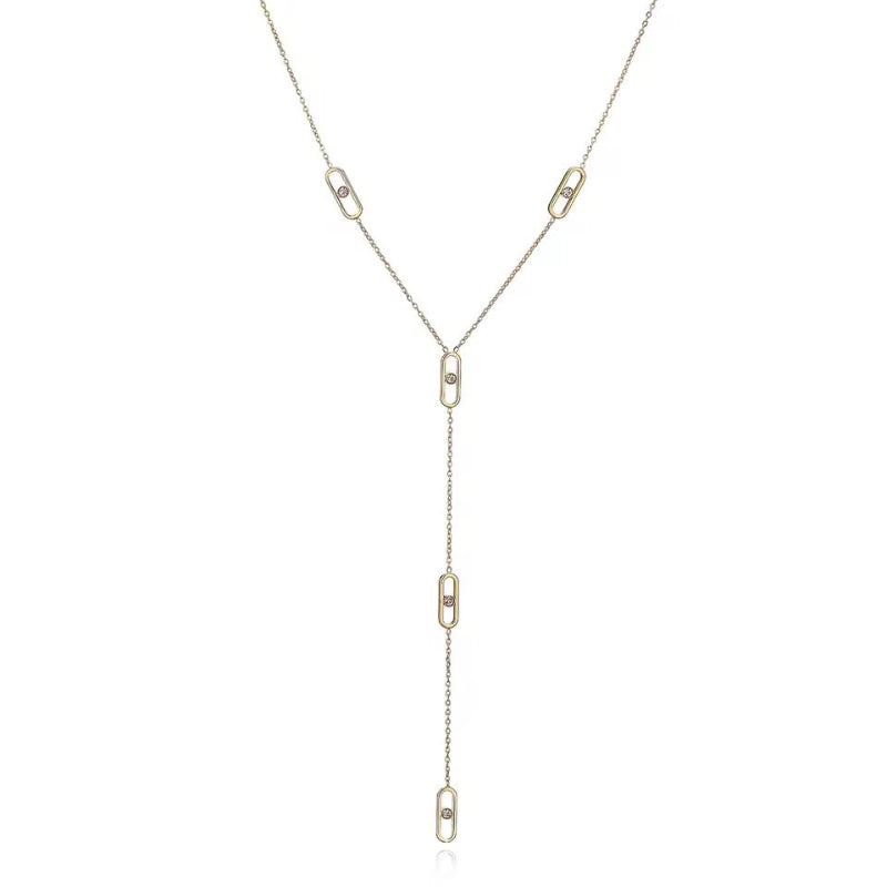Minimalist gold link necklace with oval chain design — elegant, timeless jewelry for everyday wear.