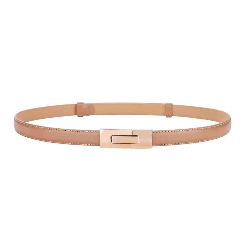 Minimalist women’s leather belt – real cowhide, adjustable fit, luxury finish