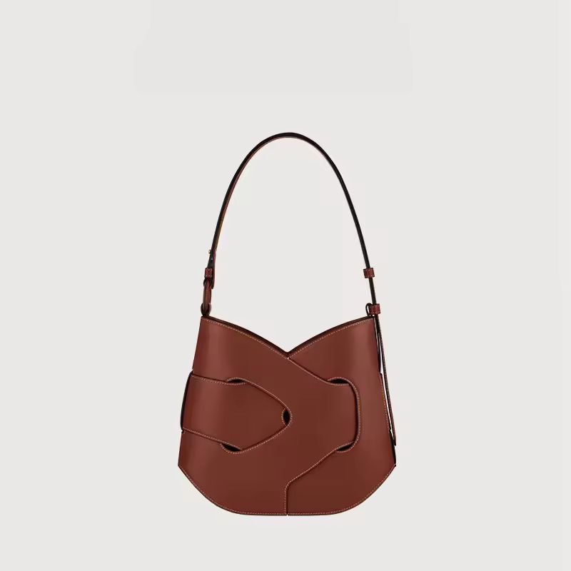 Spanish crafted Axis Leather Bag – modern sculptural silhouette in premium cowhide