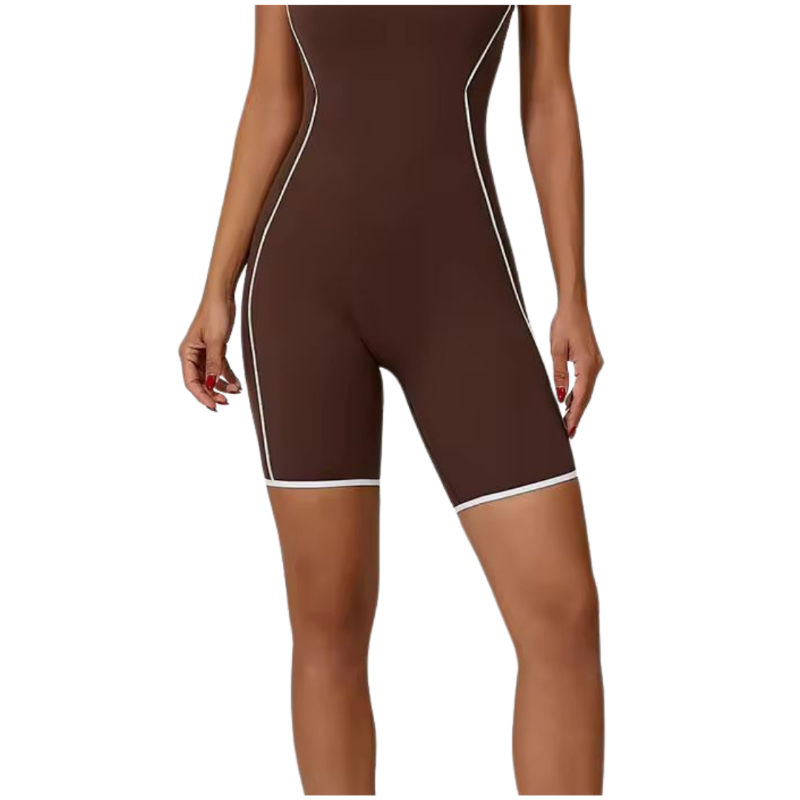 MIKA activewear romper in black, red, grey, blue, and brown – one-piece sculpting outfit for women