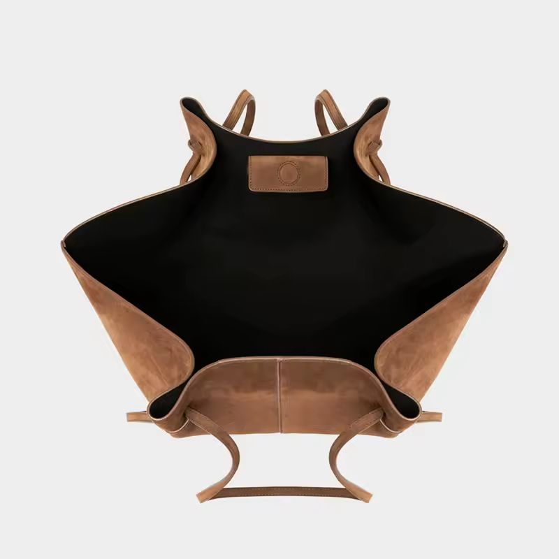Interior of Milano Luxe Suede Tote – spacious large-capacity vegan suede tote with magnetic closure, fits phone, laptop and essentials