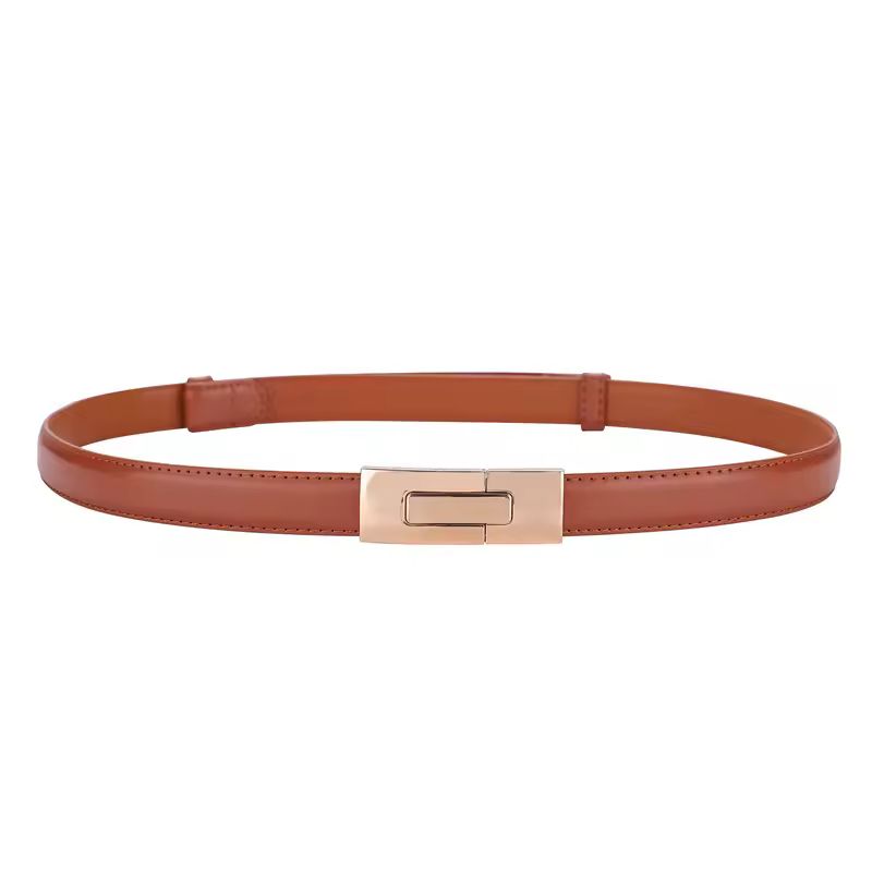 Minimalist women’s leather belt – real cowhide, adjustable fit, luxury finish