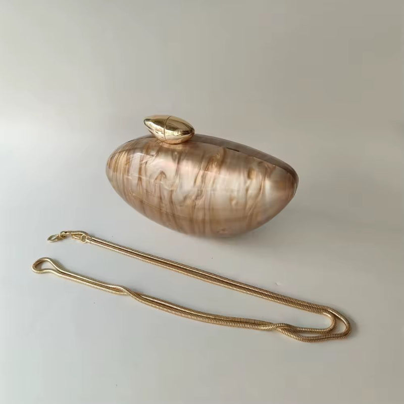 Mini acrylic box bag with marble effect and cotton-lined interior – perfect for formal events and special occasions