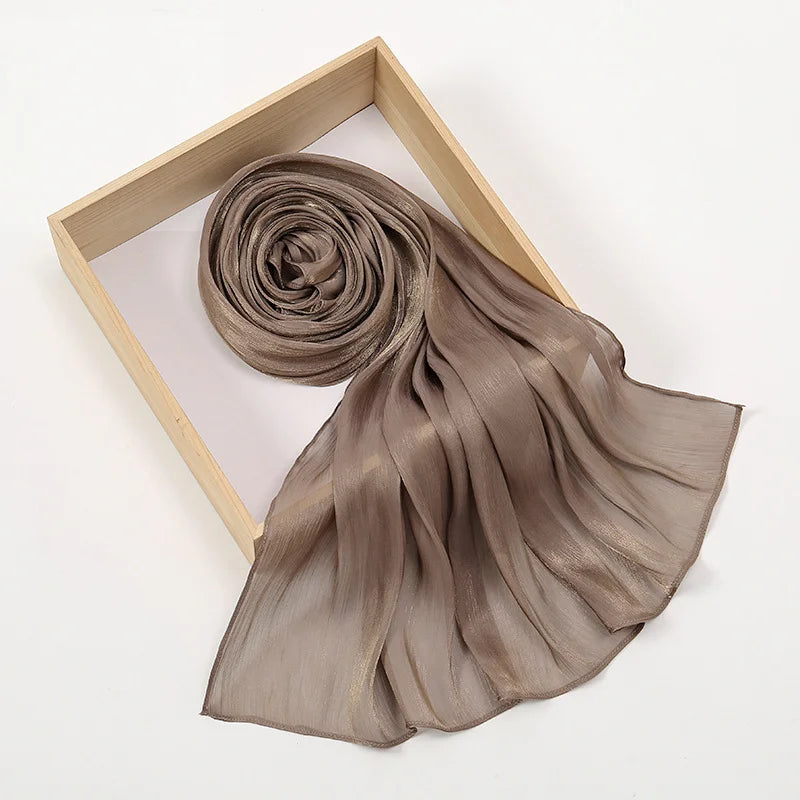 Soft and non-slip chiffon hijab styled for everyday wear