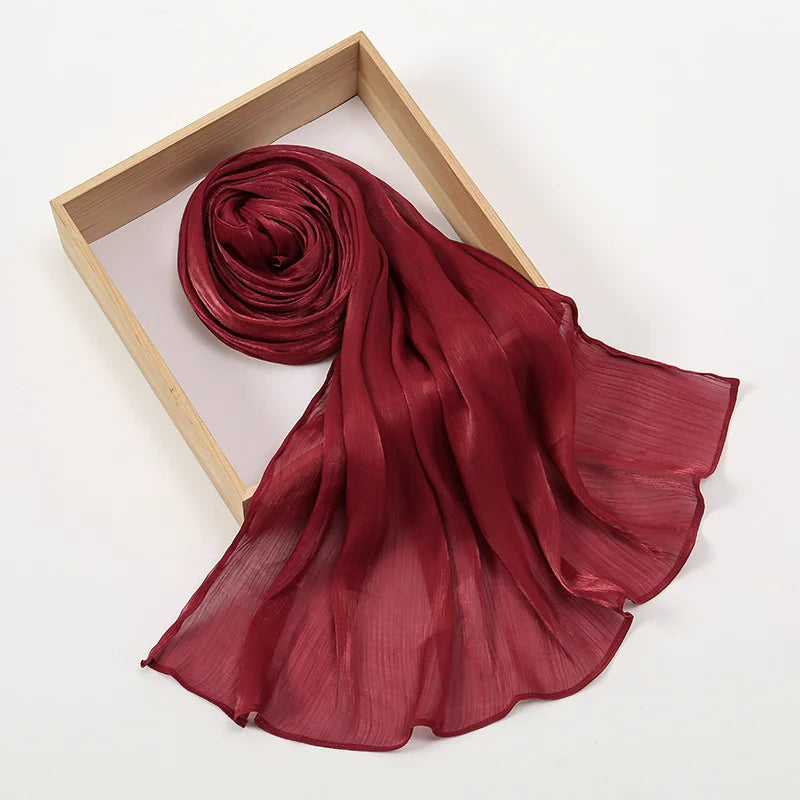 Chic and Charm rose hijab detail shot – fabric texture and sheen