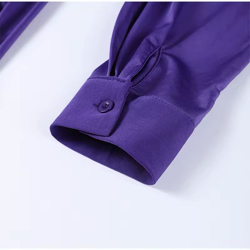 Purple maxi dress with long sleeves and flattering figure-hugging fit