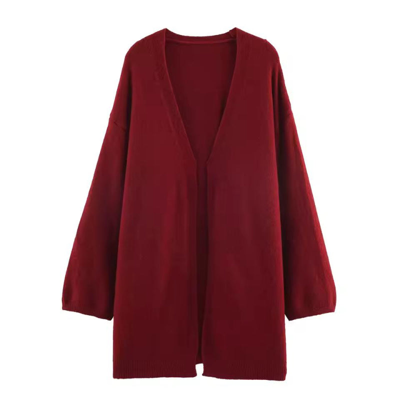 Elegant women’s 3-piece knit set with cardigan, strap top and trumpet skirt in soft fine knit fabric – autumn winter premium knitwear outfit, minimalist style.