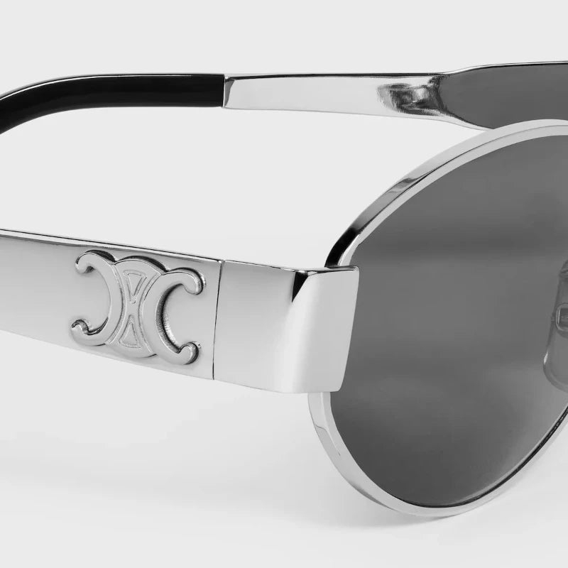 Women’s fashion sunglasses silver – lightweight metal frame, oval lenses, luxury summer eyewear