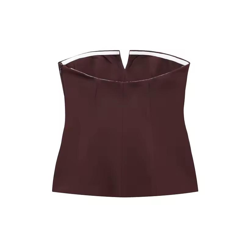 Velour Kiss Top in black – elegant sleeveless wool-blend vest with V-notch neckline and pockets