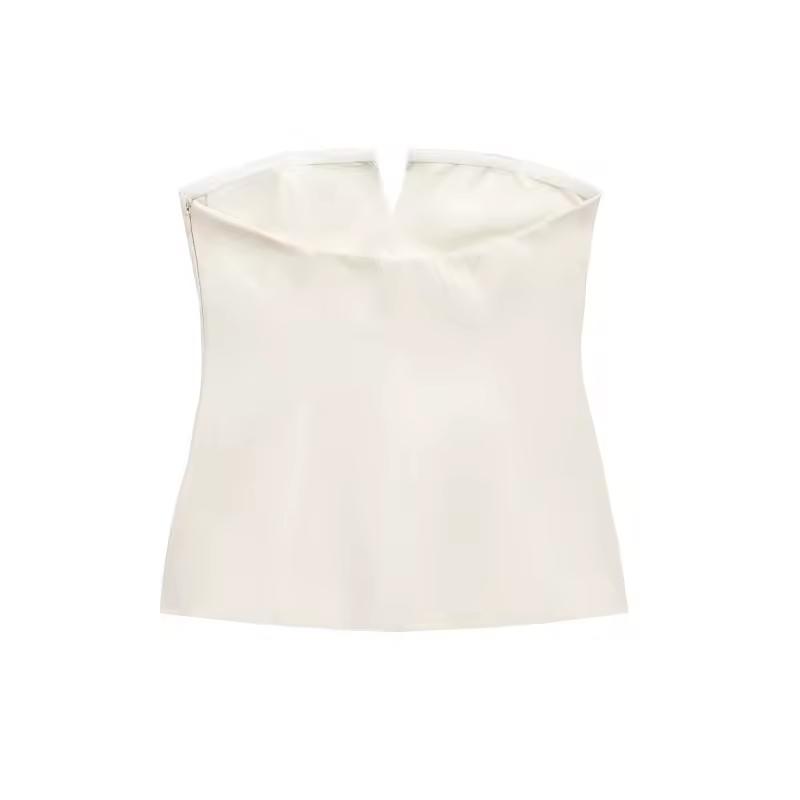 Velour Kiss Top in white women’s sleeveless wool-blend tailored vest with pockets