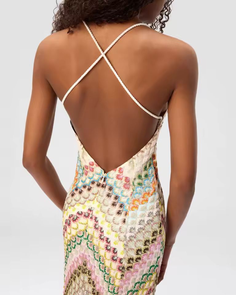 Wild Orchid Dress backless maxi dress with criss-cross spaghetti straps and open back design