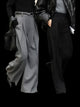 Wide Leg Suit Pants Women Old Money Style Korean Fashion Baggy Pleated Trousers Female Office Wear Elegant Gray Pants