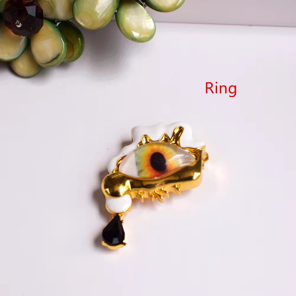 New Design Alloy Resin Eyes Charms Dangle Earrings for Women Jewelry Baroque Style Vintage Statement Earrings Accessories