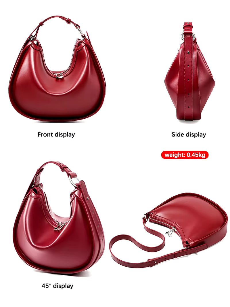 2024 Trendy Luxury Designer Hobo Bag Women Underarm Genuine Leather Shoulder Crossbody Bag Handbag Gift for Wife Lover Mom