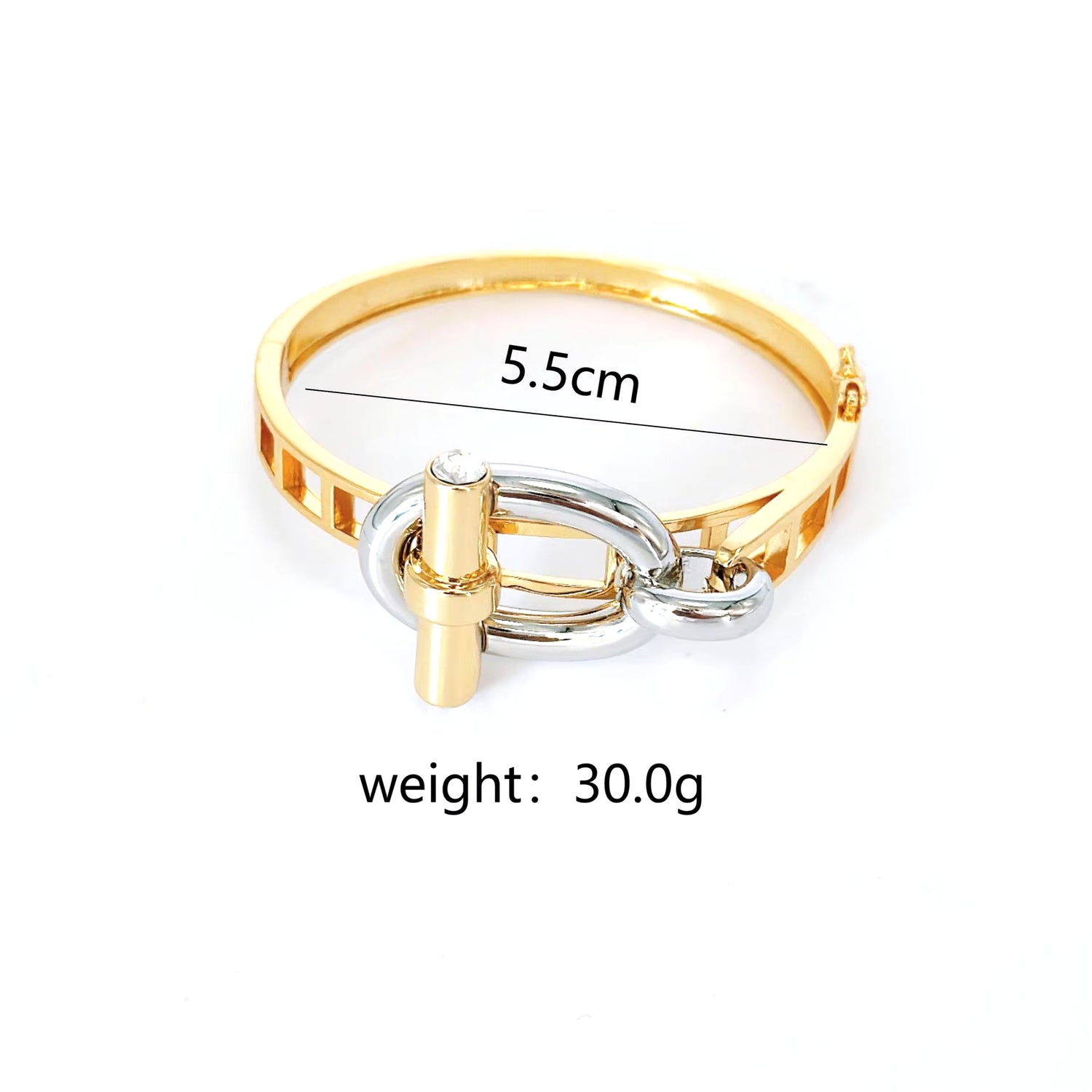 New Waterproof Cubic Zirconia OT Buckle Bangles Stainless Steel Bracelets Tarnish Free Jewelry Gift for Women Factory Wholesales