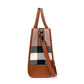 Fashion Plaid Canvas Women'S Handbag Classic Versatile Large Capacity Cowhide Single Shoulder Crossbody Bag