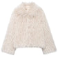 Luxurious faux fur jacket with long sleeves, ideal for evening events. Chic and Charm