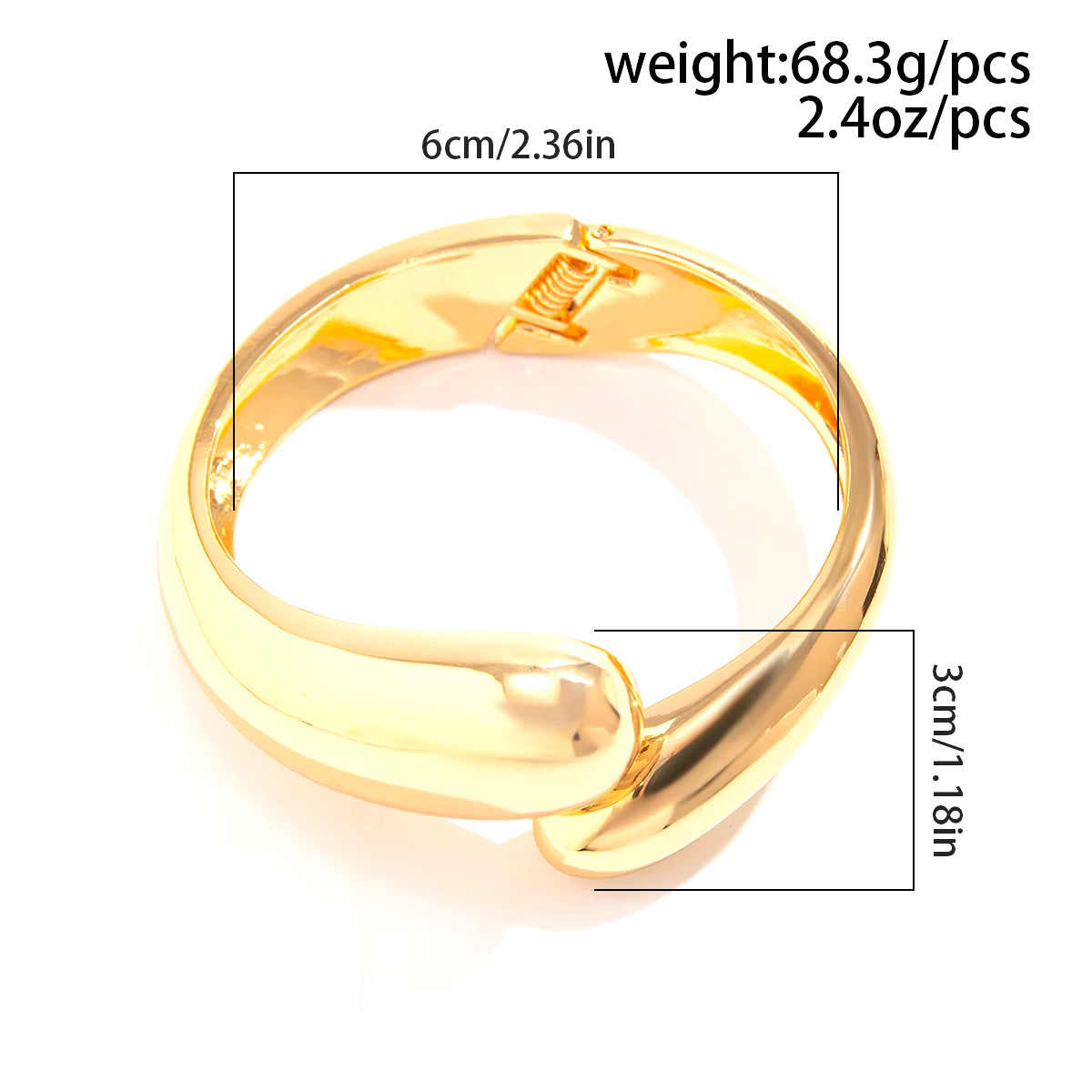 Luxury Trendy Gold Color Heavy Metal Bangles for Women Exaggerated Punk Irregular Geometric Bracelet Party Banquet Jewelry New