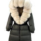 New Natural Thick Warm 90% White Duck down Coat Long Winter Jacket Women Real Big Fox Fur Collar Belt Loose Puffer Parka