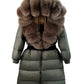 New Natural Thick Warm 90% White Duck down Coat Long Winter Jacket Women Real Big Fox Fur Collar Belt Loose Puffer Parka