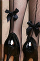 Sexy Lingerie Sexy Fishnet Stockings Women'S Sexy Fishnet Tights Cuban Back Line with Bow Mesh Pantyhose Female Sexy Hosiery