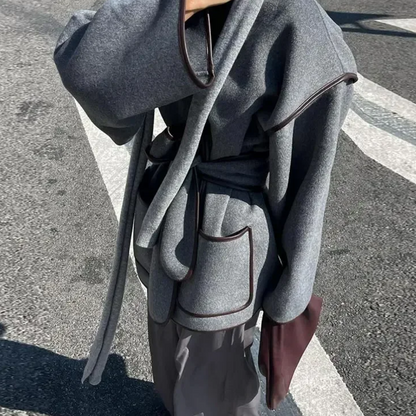 Gray Patchwork Coat