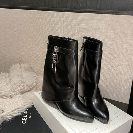 Trendy Black Ankle Boots - Chic&Charm