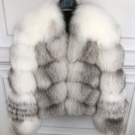 Luxurious Sunlight Fox Fur Coat               Chic&Charm