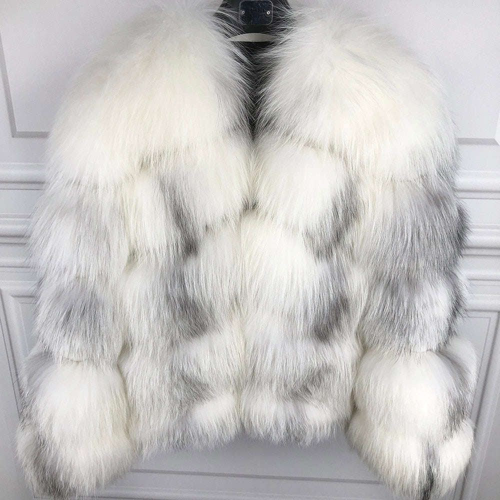 Luxurious Sunlight Fox Fur Coat               Chic&Charm