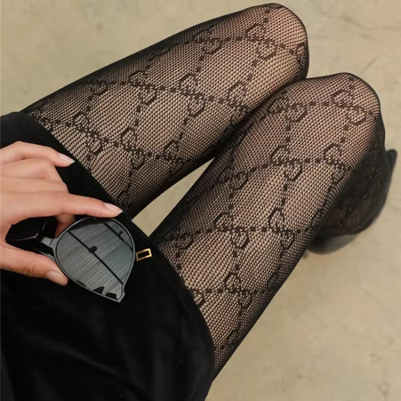 Sexy Stockings Fishing Net Eye Embroidered Pantyhose Thin Bottoming Net Socks Alluring Tights Lurex Stockings Stockings