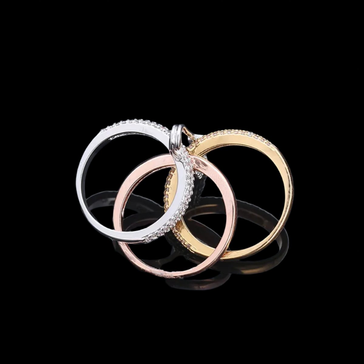 Fashion Pin Connection Three Layers Designer Fashion Ring for Women Valentine'S Day Gift Jewelry R7393