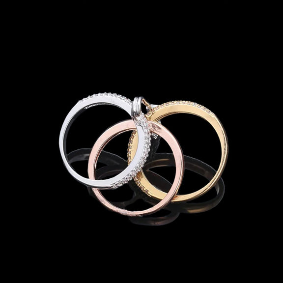 Fashion Pin Connection Three Layers Designer Fashion Ring for Women Valentine'S Day Gift Jewelry R7393