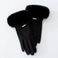 2024 Winter Elegant Women'S Gloves Touch Screen Velvet Thickened Gloves Rabbit Fur Women'S Warm Mittens Glove Gifts