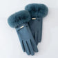 2024 Winter Elegant Women'S Gloves Touch Screen Velvet Thickened Gloves Rabbit Fur Women'S Warm Mittens Glove Gifts