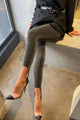 New Fashion Knit Bright Silk High Stretch Solid Color Pants Bright Silk Leggings Tight Foot High Stretch Pants for Women