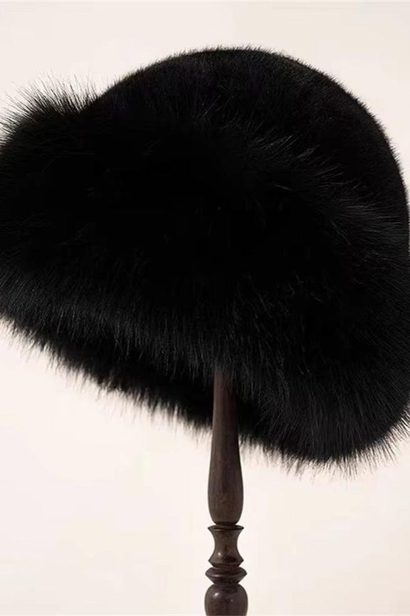 Korean Fashion Hat Women'S Winter New Thick Warm Imitation Fur Simple Fisherman'S Hat Imitation Mink Fur Ladies Mongolia Cap