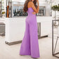 2024 New Summer Fashion Women'S Clothing Sexy Small V-Neck Strapless Casual Pants Side Slits Slims Smooths Silhouette Jumpsuit