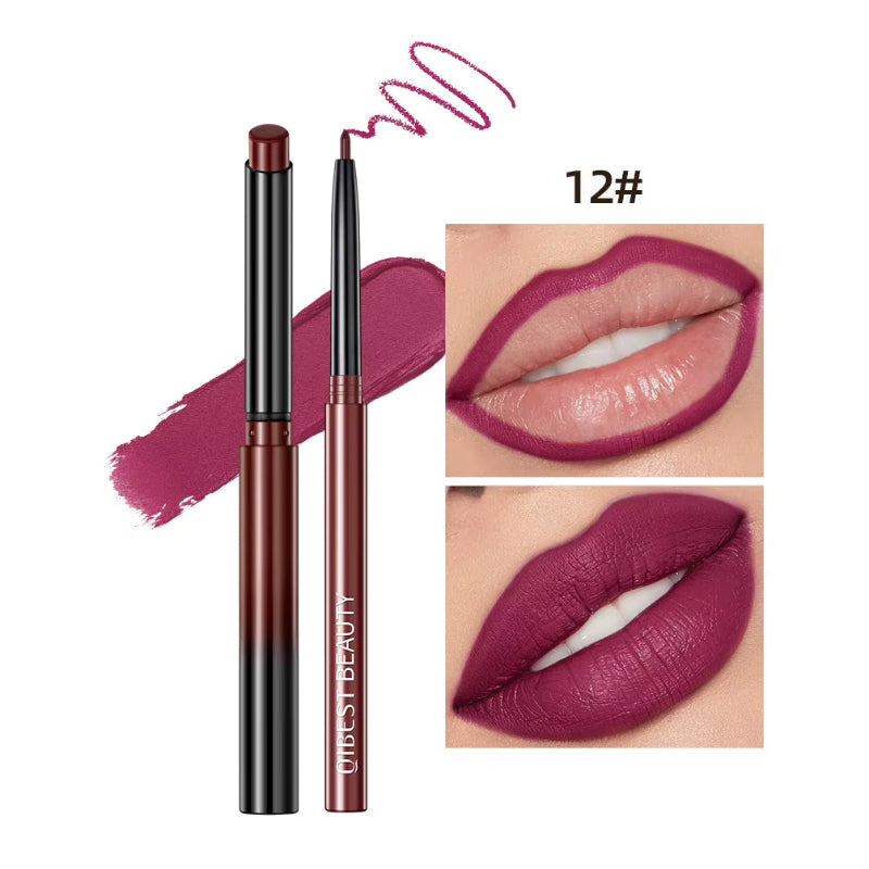 2Pcs Lipstick  Pen Set Matte Nude Lip Liner Pencil Waterproof Long Lasting Lipstick Pen Contour Makeup for Women