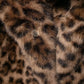 European and American Style Winter New Fashion Versatile Lapel Leopard Print Faux Fur Coat.