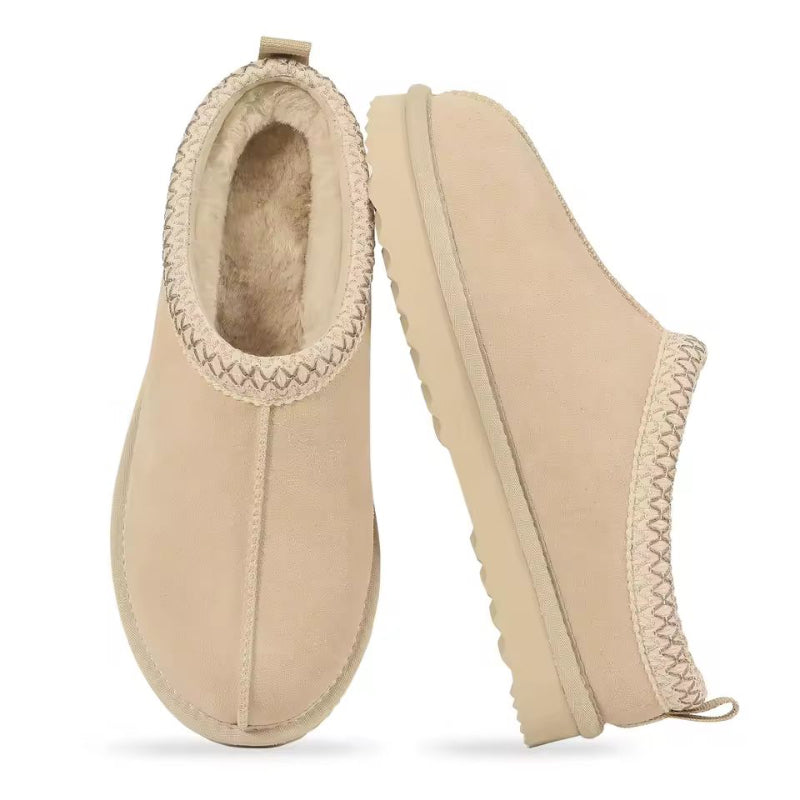 Aria women’s suede winter slippers camel color, fur lined, anti-slip sole, ankle height Zara style house shoes 2025
