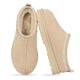Aria women’s suede winter slippers camel color, fur lined, anti-slip sole, ankle height Zara style house shoes 2025
