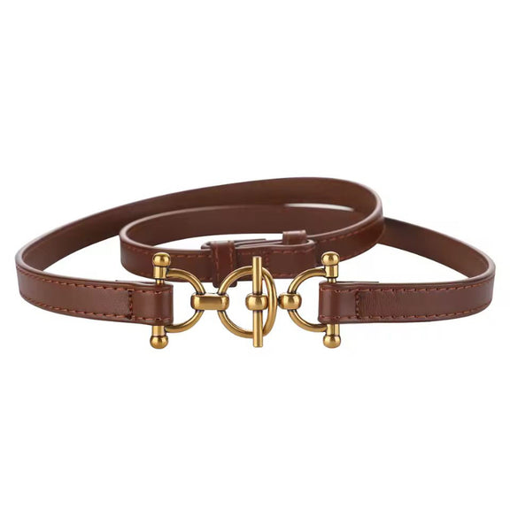 Auro Belt – premium women’s genuine leather belt in black, gold buckle, perfect for elegant or casual outfits
