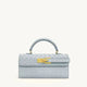 Sky blue woven vegan leather shoulder bag for women