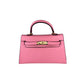 Leather Chic Eau de Luxe Handbag in baby rose, perfect for adding a pop of color to your outfit