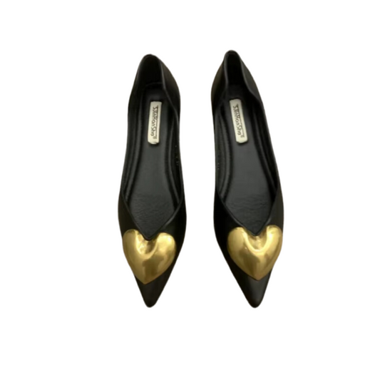 Fashionable Heart Detail Ballerina Flats